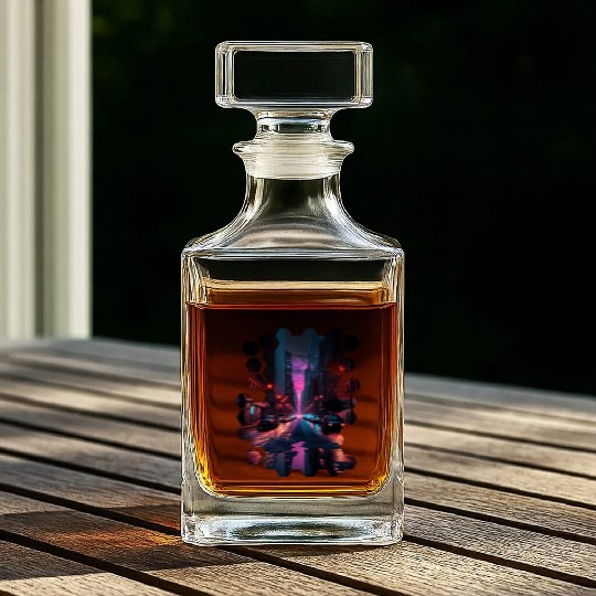 New York Vaporwave Aesthetic Retro Style Love NY Whiskey Decanters