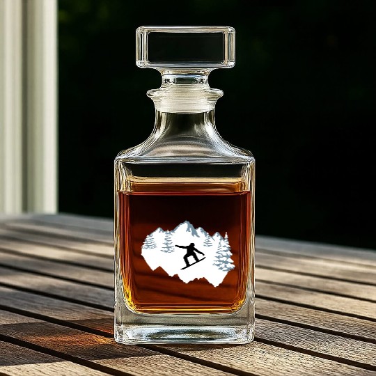 Snowboarding, snowboarder Whiskey Decanters