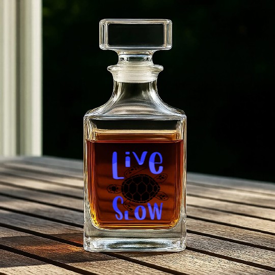 Relax and Live Slow Sea Turtle Beachy Vacation Whiskey Decanters