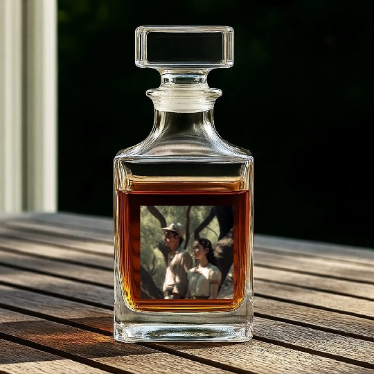 screengrab from a 1920s film scene beautiful Whiskey Decanters