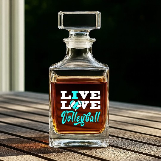 Volleyball Live Love Light Blue For Girlsns Whiskey Decanters