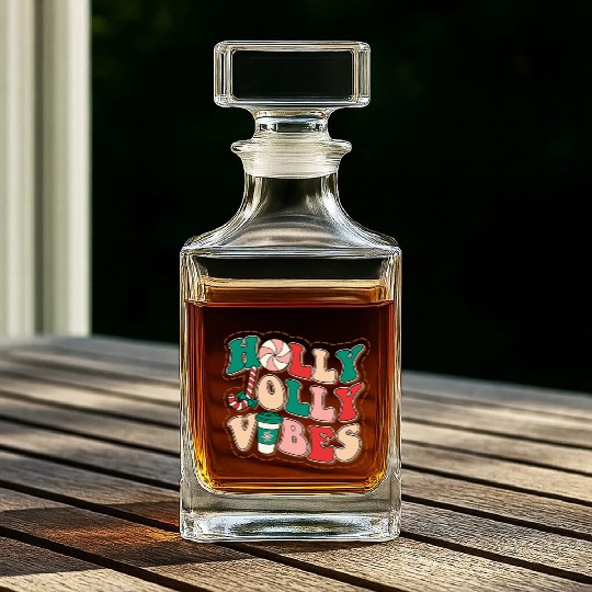 holly jolly vibes Whiskey Decanters