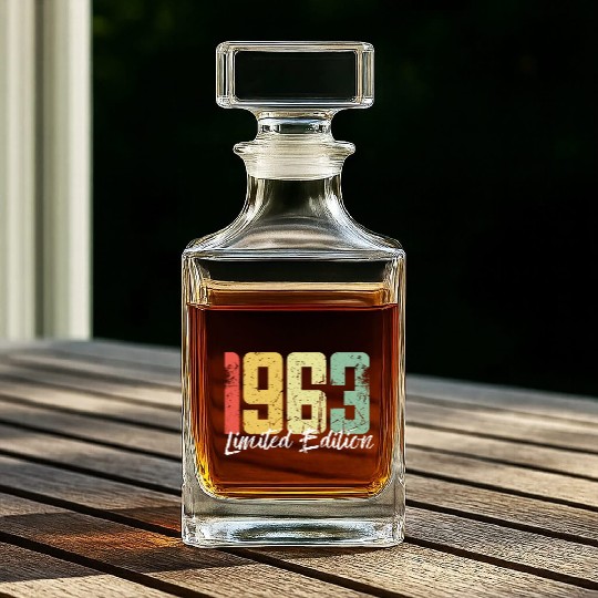 60 Years Vintage 1963 Retro 60th Birthday Whiskey Decanters