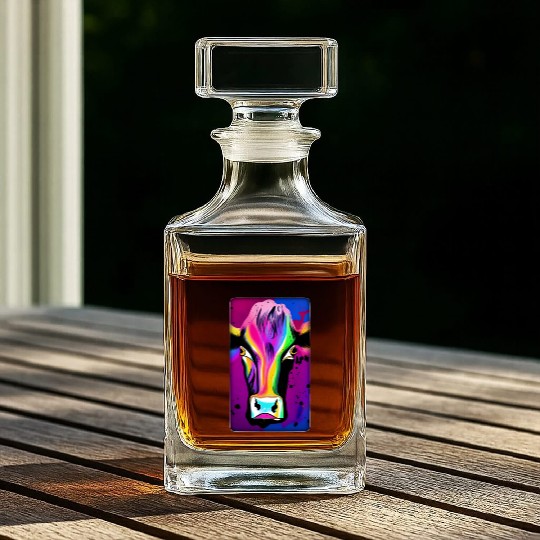 Illustration, Cattle, digital painting Whiskey Decanters