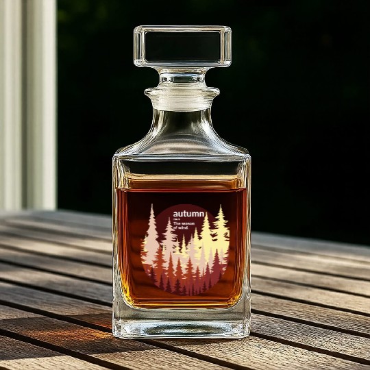 Autumn Forest Sun Whiskey Decanters
