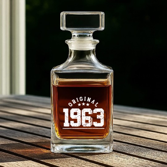 60 Years Vintage 1963 Retro 60th Birthday Whiskey Decanters