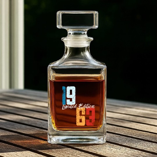 60 Years Vintage 1963 Retro 60th Birthday Whiskey Decanters