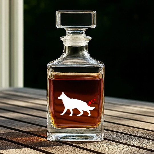 Valentines Day German Shepherd Owner Heart Dog Far Whiskey Decanters