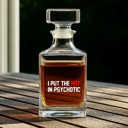 Funny I Put The Hot In Psychotic Whiskey Decanters