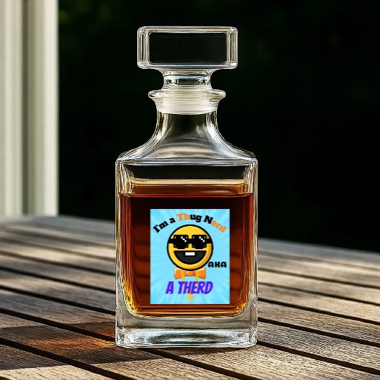Thug Nerd aka Therd funny meme Whiskey Decanters