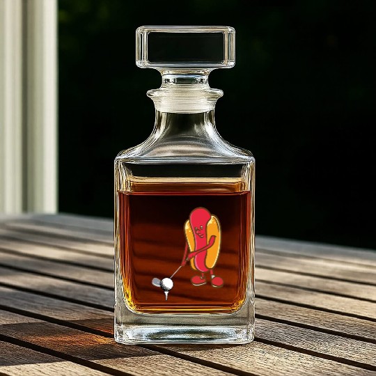Golf Hotdog Golfing Sausage Golf Player Whiskey Decanters