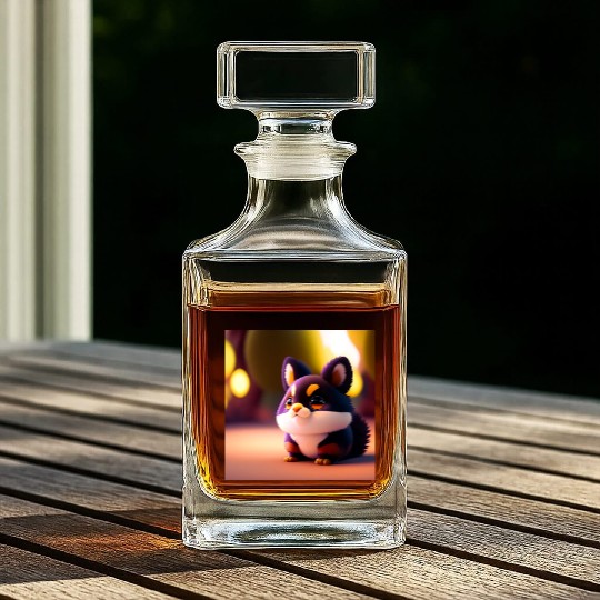 dog mom cuddling puppy Whiskey Decanters