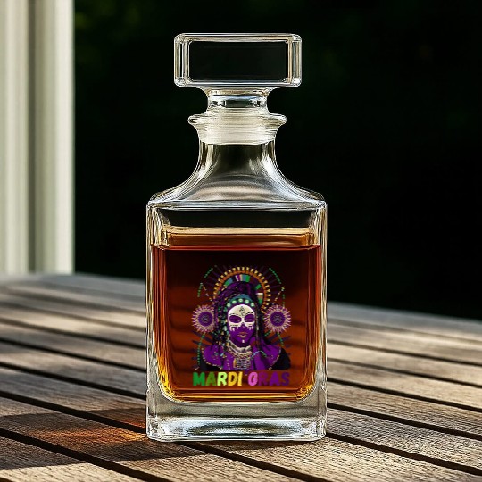 Voodoo Queen Magic Mardi Gras Whiskey Decanters