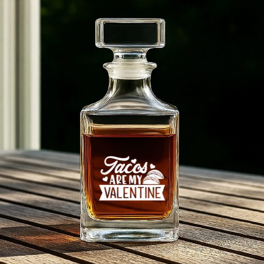 Galentines Day Tacos Are My Valentine Valentines Whiskey Decanters