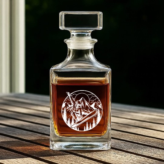 Snowboarder, Snowboarding, Snowboard, Sport Winter Whiskey Decanters