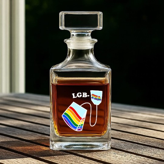 LGBTea Funny Teacup Rainbow Pride Month Gay Tea Whiskey Decanters