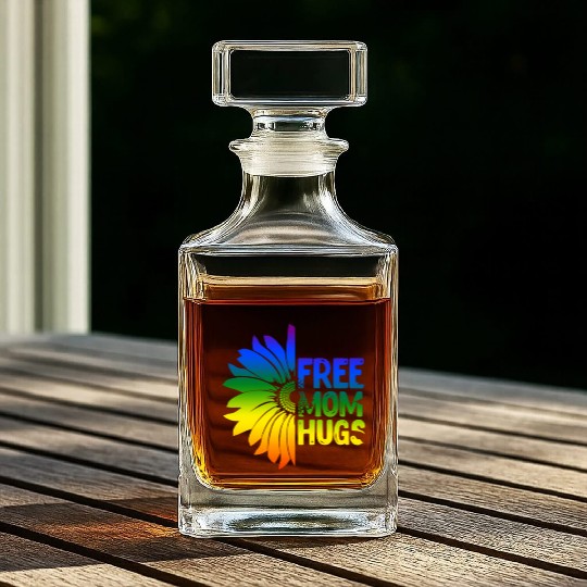 Free Mom Hugs, LGBT Sunflower Whiskey Decanters