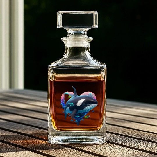 Orca Is My Valentine Whiskey Decanters