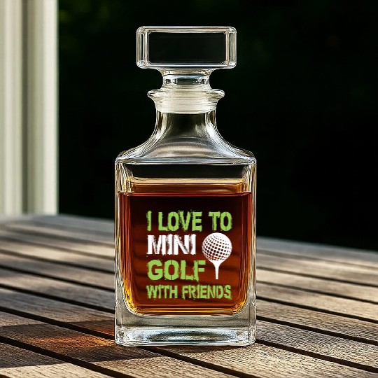 I Love To Mini Golf With Friends Golfers Whiskey Decanters