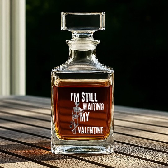 I'm still waiting my valentine,anti valentine love Whiskey Decanters