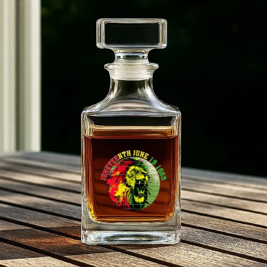Juneteenth lion Black Pride African American Whiskey Decanters