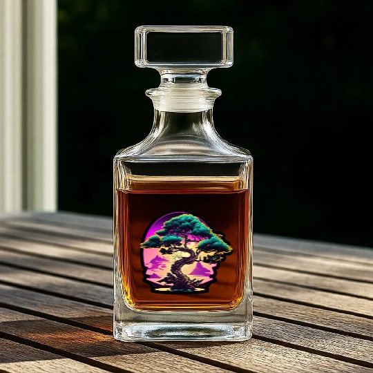 Synthwave Bonsai Tree Whiskey Decanters