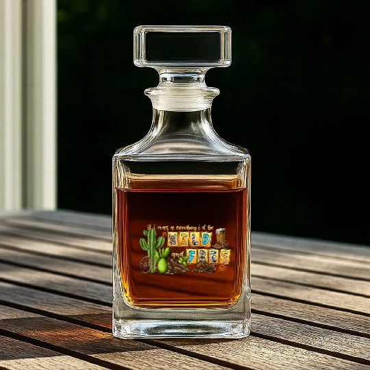 If i Was a Cowboy İ d Be Wild Free Whiskey Decanters