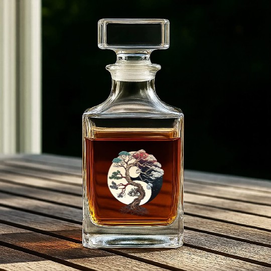 Yin and Yang Bonsai Tree Whiskey Decanters
