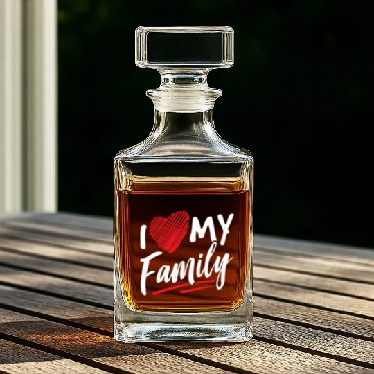 I Love My Family Gathering Families Reunion Whiskey Decanters