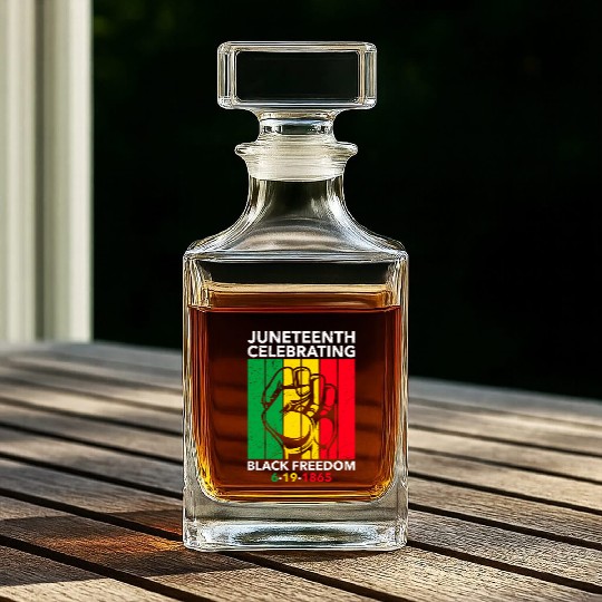 Juneteenth free since 1865 Black History US Africa Whiskey Decanters