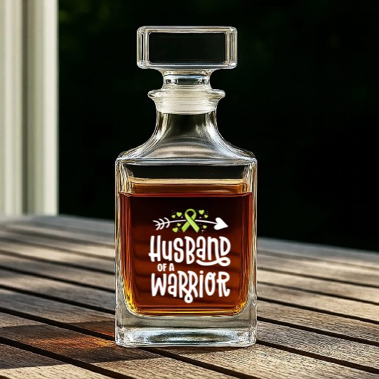 Husband Of A Warrior Lymphoma Cancer Awareness Whiskey Decanters