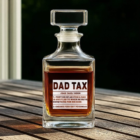 Vintage Dad Tax Definition Men Funny Father's Day Whiskey Decanters