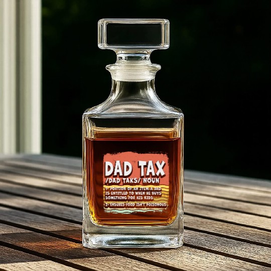 Vintage Dad Tax Definition Men Funny Father's Day Whiskey Decanters