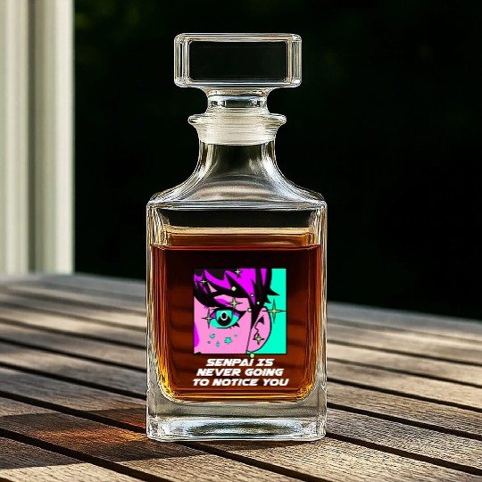 Senpai Is Never Going to Notice You Anime Funny Ma Whiskey Decanters
