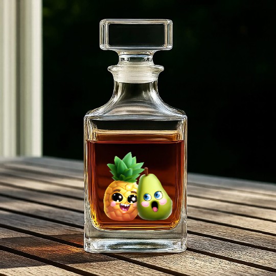 Pineapple pear love - cute fruit design Whiskey Decanters