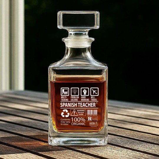 Spanish Teacher Whiskey Decanters - Multitasking Job Gift It