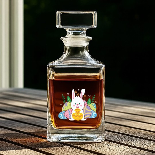 Cute Easter Bunny Egg Hunt Whiskey Decanters