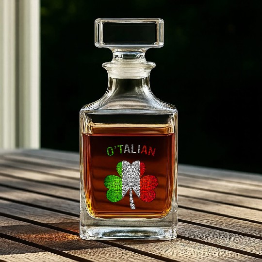 Funny Saint Patricks Day Irish Italian O talian Whiskey Decanters