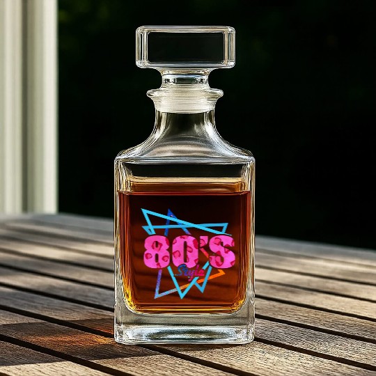 80's Style - Fun Retro Pink Leopard Print Whiskey Decanters