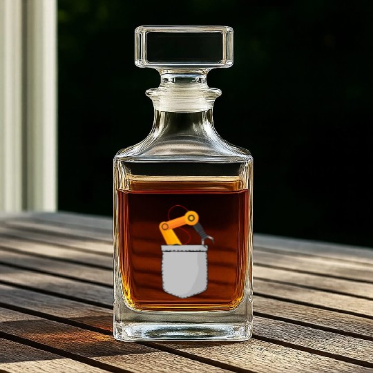 Robot Robotics Engineer Pocket Whiskey Decanters