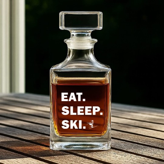 Skiing and Snowboarding - Eat Sleep Ski Whiskey Decanters