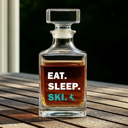 Skiing and Snowboarding - Eat Sleep Ski Whiskey Decanters