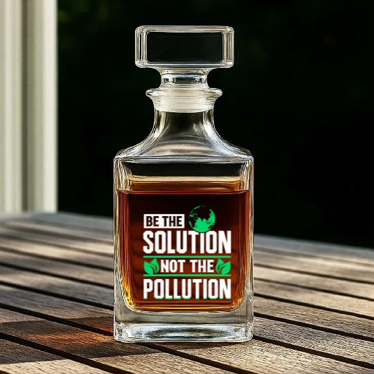 Be The Solution Not Pollution Earth Day Planet Whiskey Decanters