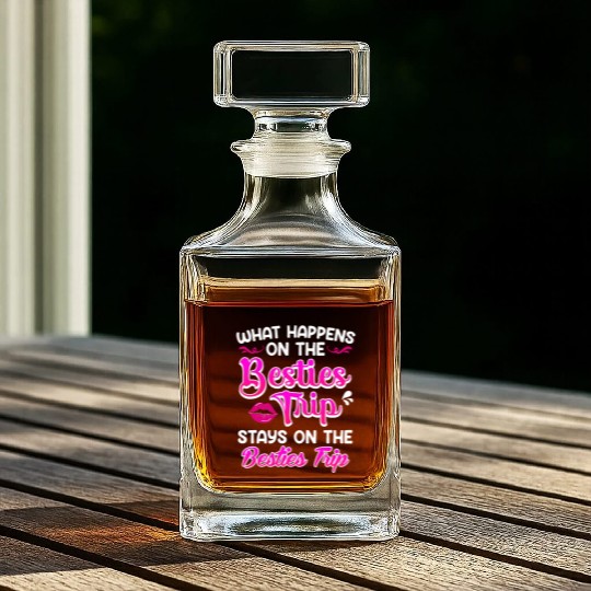 Besties Trip Friends Summer Vacation Spring Break Whiskey Decanters