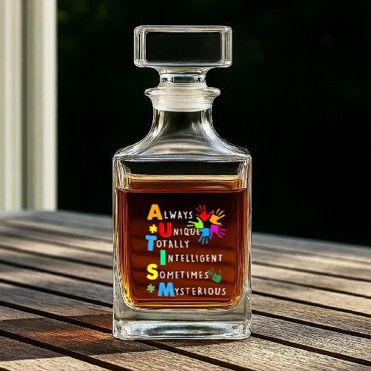 Kindness Always Unique Totally Autism Awareness Ha Whiskey Decanters