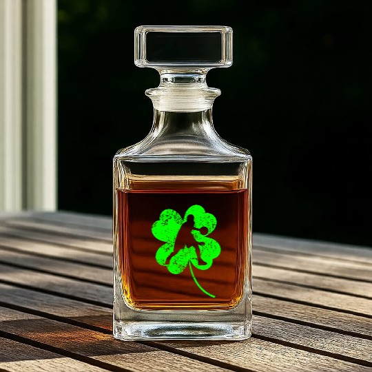 Basketball St. Patrick's day shamrock Whiskey Decanters