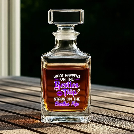 Besties Trip Friends Summer Vacation Spring Break Whiskey Decanters