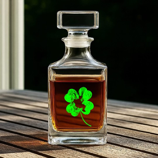 Paramotor St. Patrick's day shamrock Whiskey Decanters