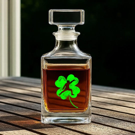 Fencing St. Patrick's day shamrock Whiskey Decanters