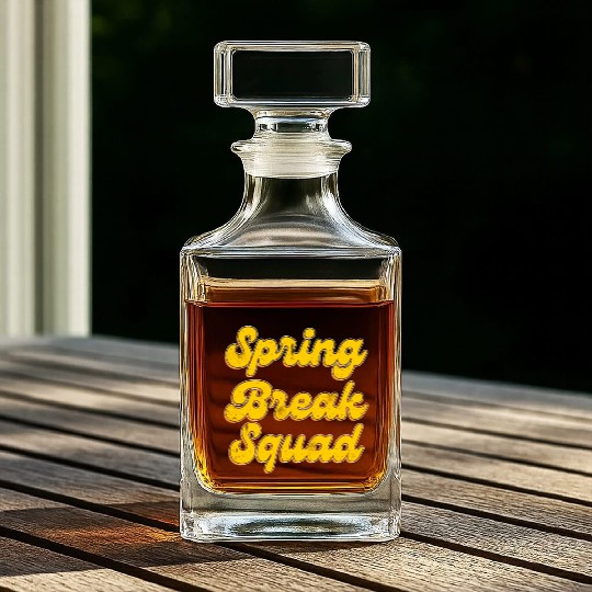 Spring Break Squad Summer Vacation Spring Break Whiskey Decanters